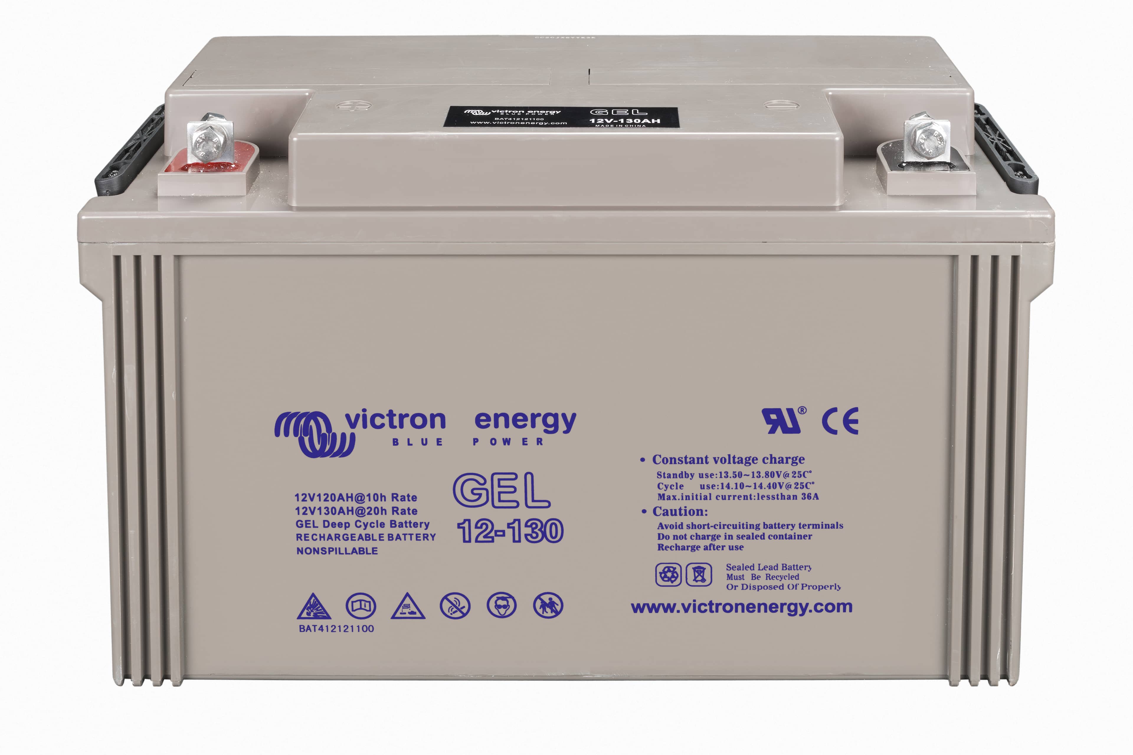 12V 130Ah Gel Deep Cycle Battery (front-angle) thumbnail
